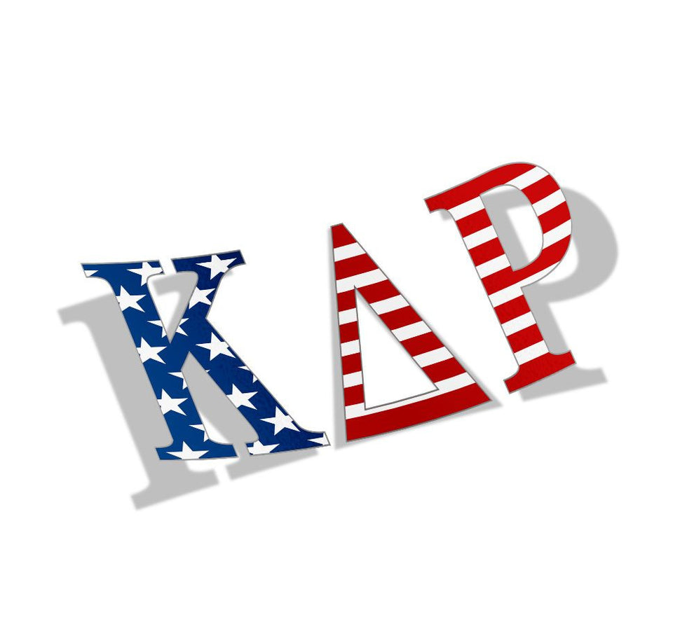 Kappa Delta Rho American Flag Greek Letter Sticker - 2.5