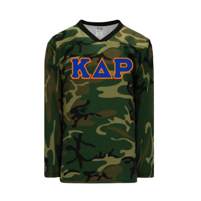 Kappa Delta Rho Camouflage Lettered Hockey Jersey Kappa Delta Rho Camouflage Lettered Hockey Jersey