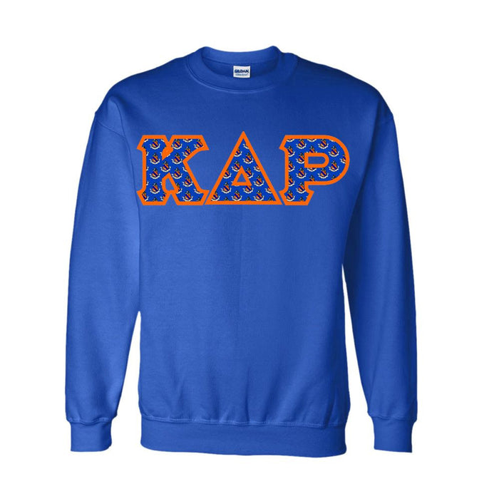 Kappa Delta Rho Fraternity Crest Shield Twill Letter Crewneck Sweatshirt Kappa Delta Rho Fraternity Crest - Shield Twill Letter Crewneck Sweatshirt