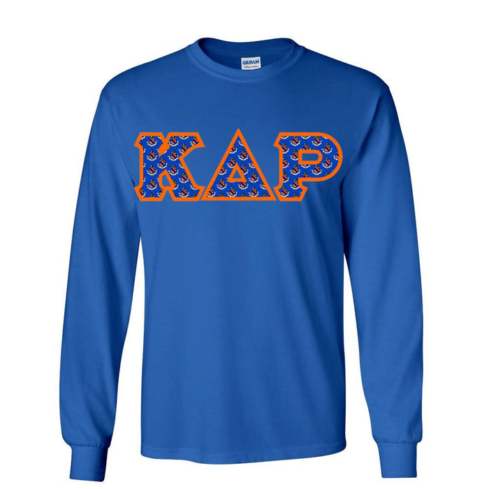 Kappa Delta Rho Fraternity Crest Shield Twill Letter Longsleeve Tee Kappa Delta Rho Fraternity Crest - Shield Twill Letter Longsleeve Tee