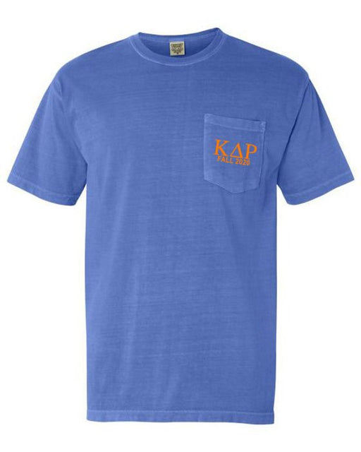 Kappa Delta Rho Kappa Delta Rho Greek Letter Comfort Colors Pocket Tee