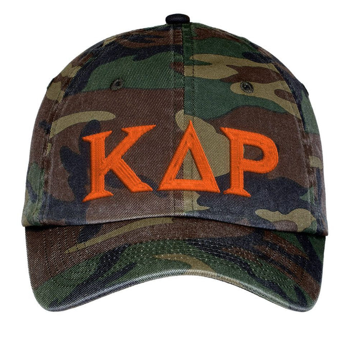 Kappa Delta Rho Lettered Camouflage Hat Kappa Delta Rho Lettered Camouflage Hat