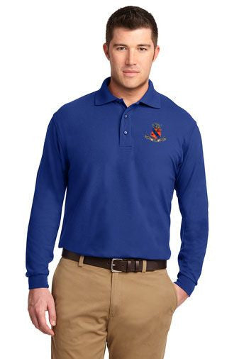 Discount Kappa Delta Rho Emblem Long Sleeve Polo DISCOUNT-Kappa Delta Rho Emblem Long Sleeve Polo