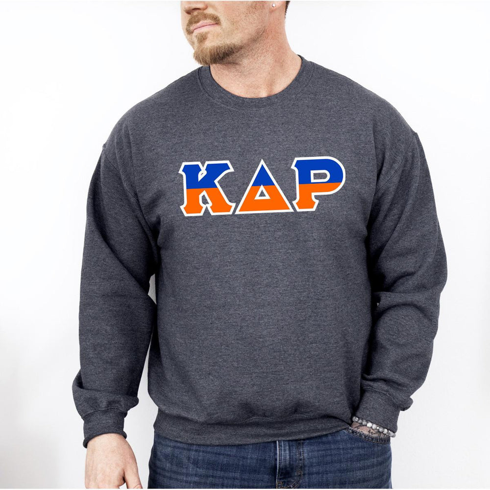Printify Kappa Delta Rho Two Toned Greek Lettered Crewneck Sweatshirts Kappa Delta Rho Two Toned Greek Lettered Crewneck Sweatshirts