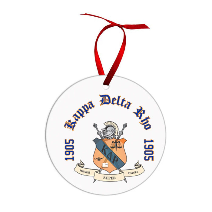 Kappa Delta Rho Crest & Year Circle Ornaments Kappa Delta Rho Crest & Year Circle Ornaments