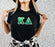 Kappa Delta Two Toned Greek Lettered T Shirts Kappa Delta Two Toned Greek Lettered T-shirts