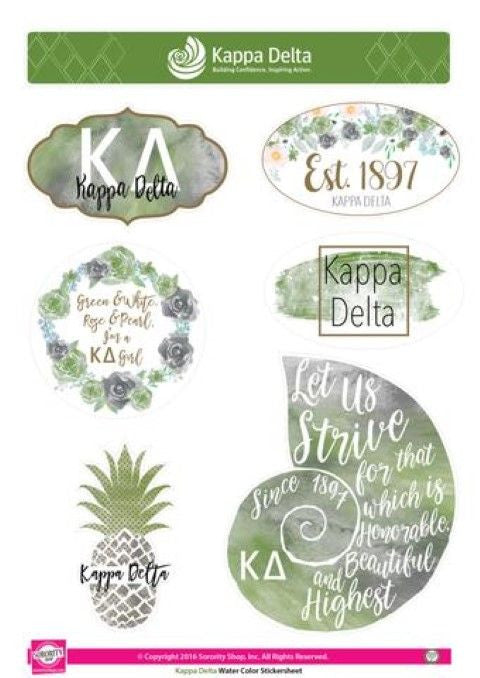 Kappa Delta Kappa Delta Water Color Stickers