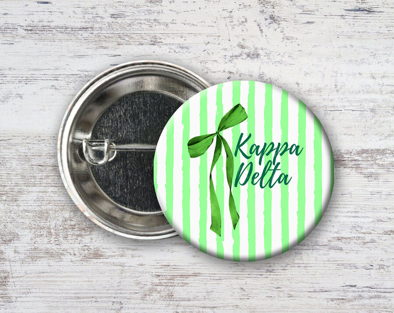 Kappa Delta Stripes & Bows Pin Buttons Kappa Delta Stripes & Bows Pin Buttons