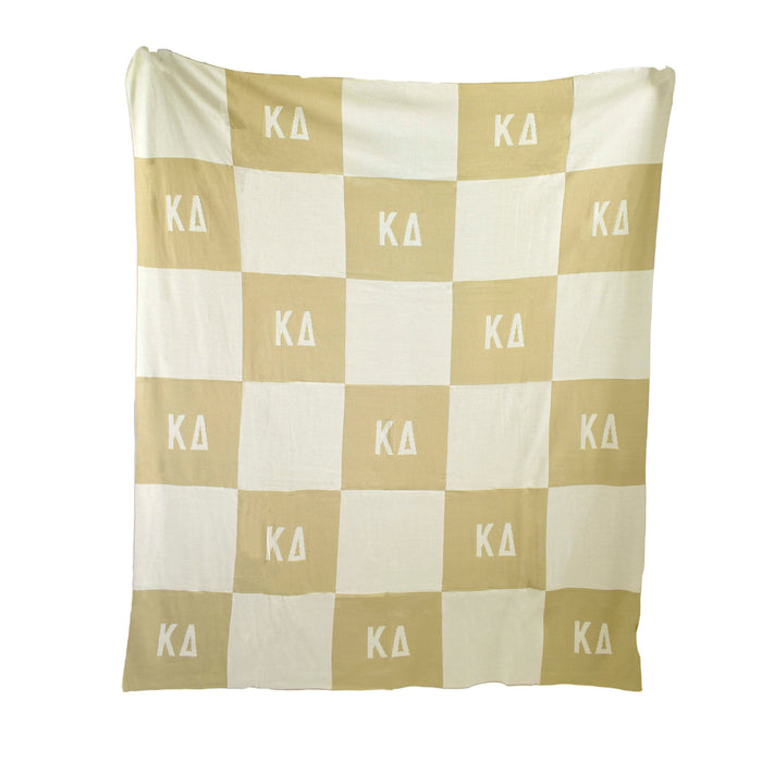 Kappa Delta Acrylic Checkerboard Beige Throw Blankets Kappa Delta Acrylic Checkerboard Beige Throw Blankets