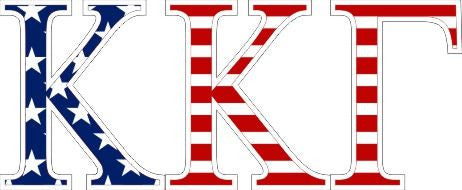 Kappa Kappa Gamma Kappa Kappa Gamma American Flag Greek Letter Sticker - 2.5