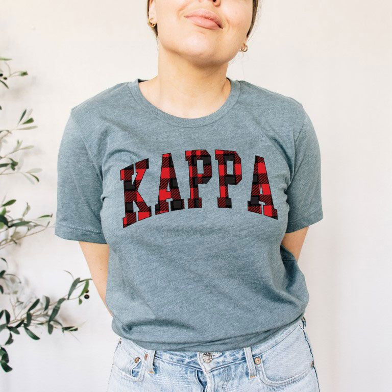 Kappa Kappa Gamma Christmas Plaid Tee Kappa Kappa Gamma Christmas Plaid Tee