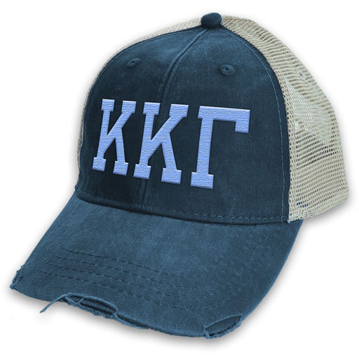 Kappa Kappa Gamma Kappa Kappa Gamma Distressed Trucker Hat
