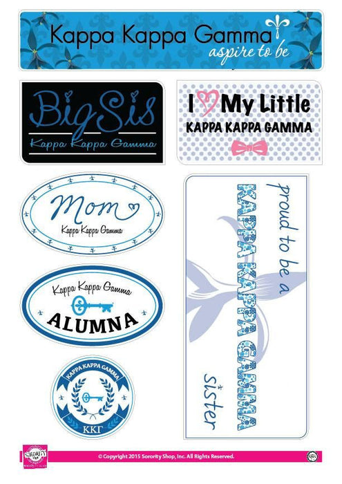 Kappa Kappa Gamma Family Sticker Sheet Kappa Kappa Gamma Family Sticker Sheet