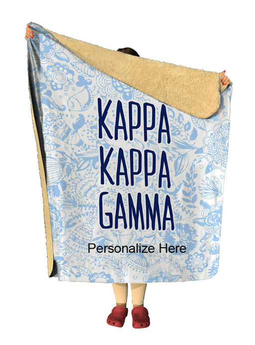 Kappa Kappa Gamma Kappa Kappa Gamma Floral Sherpa Lap Blanket
