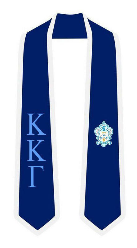 Kappa Kappa Gamma DISCOUNT-Kappa Kappa Gamma Greek 2 Tone Lettered Graduation Sash Stole