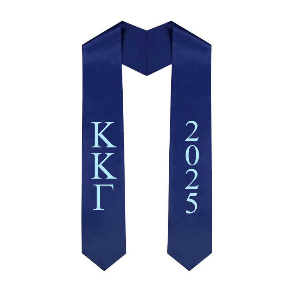 Kappa Kappa Gamma Greek Lettered Graduation Sash Stole With Year Best Value Kappa Kappa Gamma Greek Lettered Graduation Sash Stole With Year - Best Value