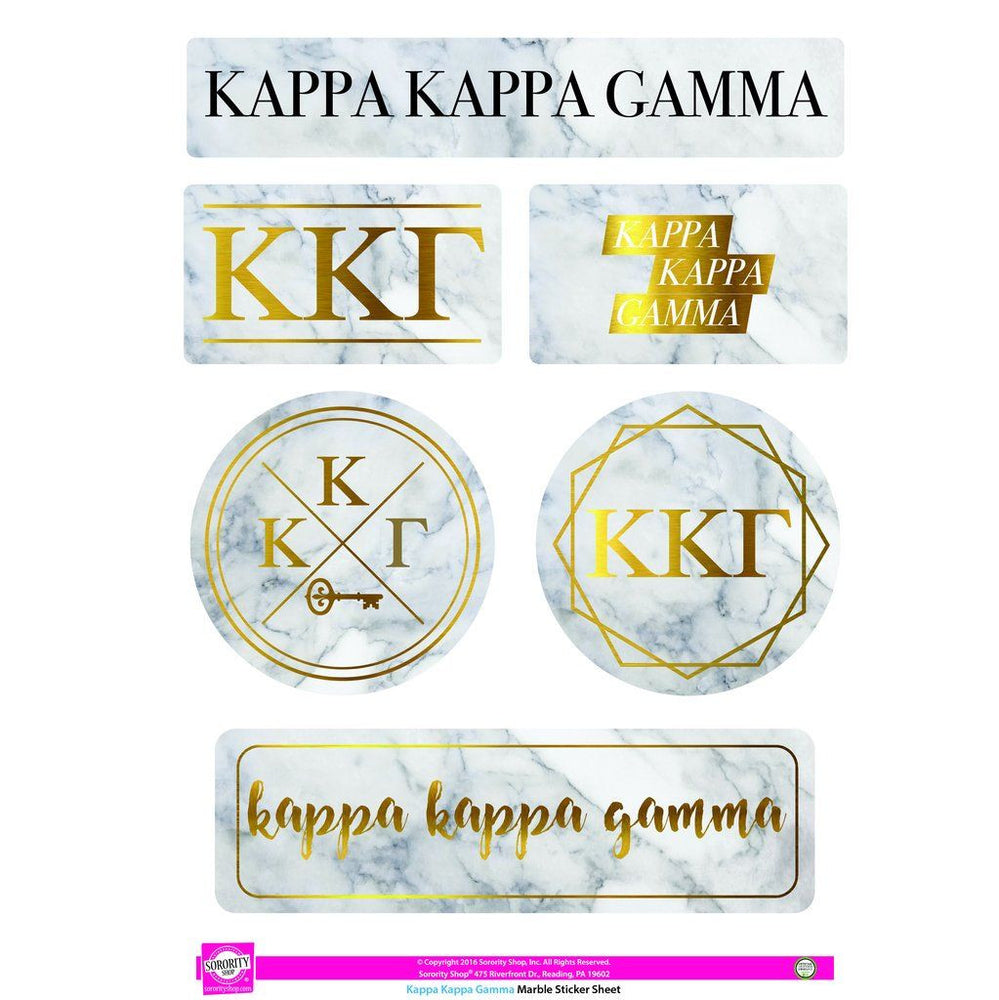 Kappa Kappa Gamma Marble Sticker Sheet Kappa Kappa Gamma Marble Sticker Sheet