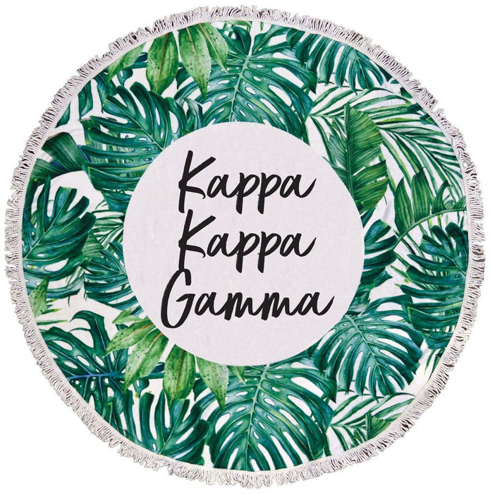 Kappa Kappa Gamma Palm Leaf Fringe Towel Blanket Kappa Kappa Gamma Palm Leaf Fringe Towel Blanket