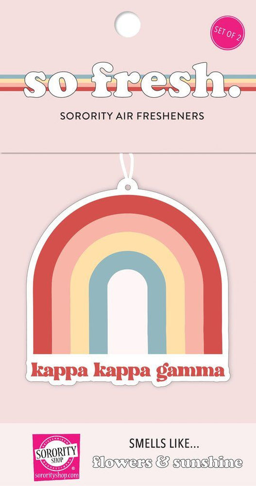 Kappa Kappa Gamma Rainbow Retro Air Freshener Flowers & Sunshine Scent Kappa Kappa Gamma Rainbow Retro Air Freshener - Flowers & Sunshine Scent