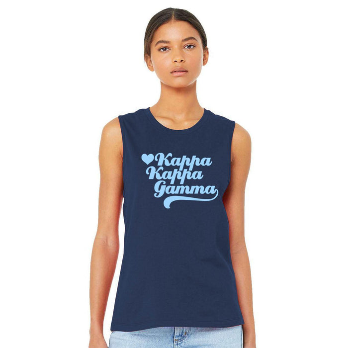 Printify Kappa Kappa Gamma Tail Heart Bella + Canvas Muscle Tank Kappa Kappa Gamma Tail Heart Bella + Canvas Muscle Tank