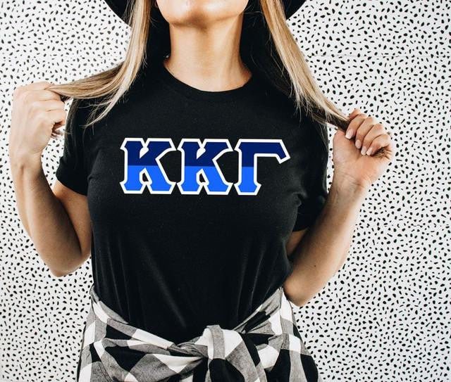 Kappa Kappa Gamma Two Toned Greek Lettered T Shirts Kappa Kappa Gamma Two Toned Greek Lettered T-shirts