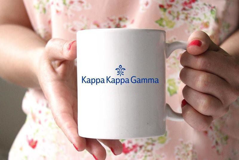 Kappa Kappa Gamma White Mascot Coffee Mug Personalized! Kappa Kappa Gamma White Mascot Coffee Mug - Personalized!