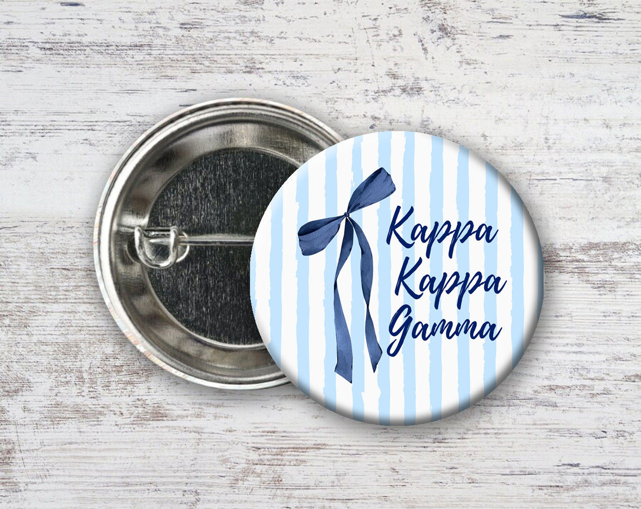 Kappa Kappa Gamma Stripes & Bows Pin Buttons Kappa Kappa Gamma Stripes & Bows Pin Buttons