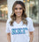 Discount Kappa Kappa Gamma Lettered V Neck Tee DISCOUNT-Kappa Kappa Gamma Lettered V-Neck Tee