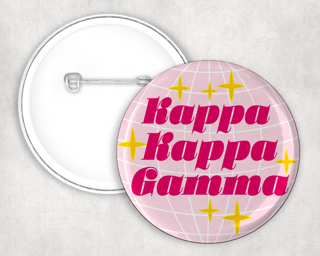 Kappa Kappa Gamma Disco Pin Buttons Kappa Kappa Gamma Disco Pin Buttons