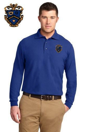 Discount Kappa Kappa Psi Emblem Long Sleeve Polo DISCOUNT-Kappa Kappa Psi Emblem Long Sleeve Polo
