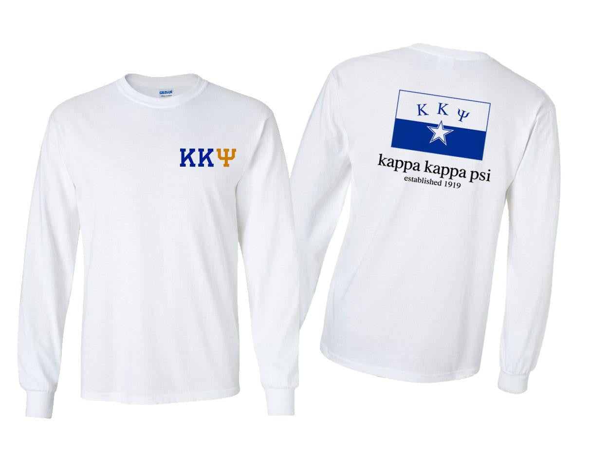 Greekgear Kappa Kappa Psi Flag Long Sleeve T Shirt Kappa Kappa Psi Flag Long Sleeve T-Shirt