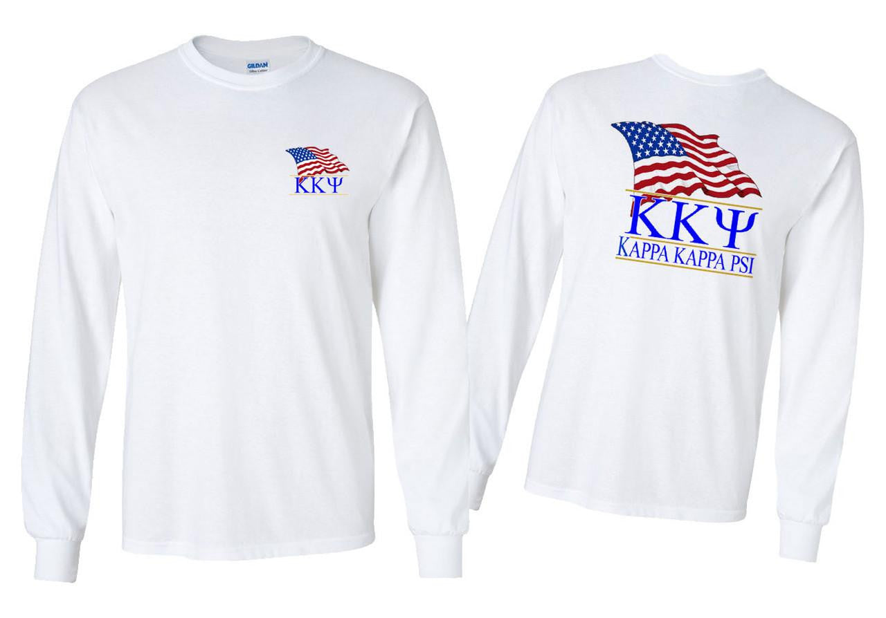 Greekgear Kappa Kappa Psi Patriot Long Sleeve T Shirts Kappa Kappa Psi Patriot Long Sleeve T-Shirts