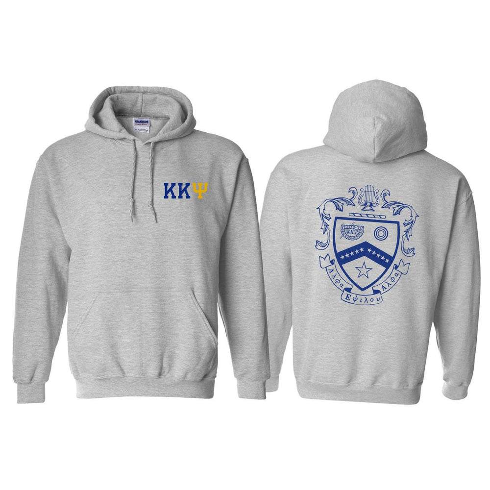 Printify Kappa Kappa Psi World Famous Crest Shield Hooded Sweatshirts Kappa Kappa Psi World Famous Crest - Shield Hooded Sweatshirts