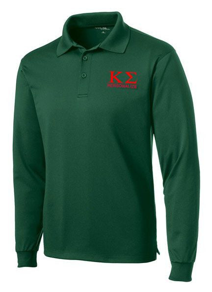 Kappa Sigma $35 World Famous Long Sleeve Dry Fit Polo Kappa Sigma-World Famous Long Sleeve Dry Fit Polo