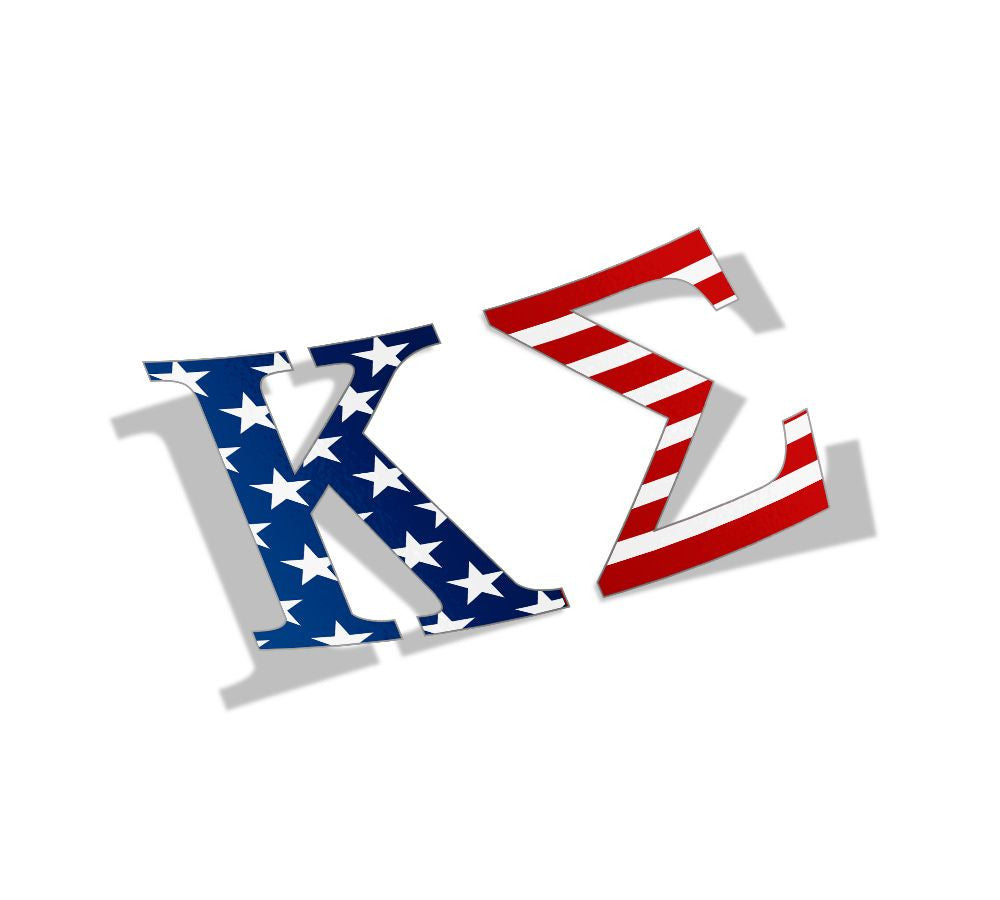 Kappa Sigma American Flag Greek Letter Sticker 2.5" Tall Kappa Sigma American Flag Greek Letter Sticker - 2.5