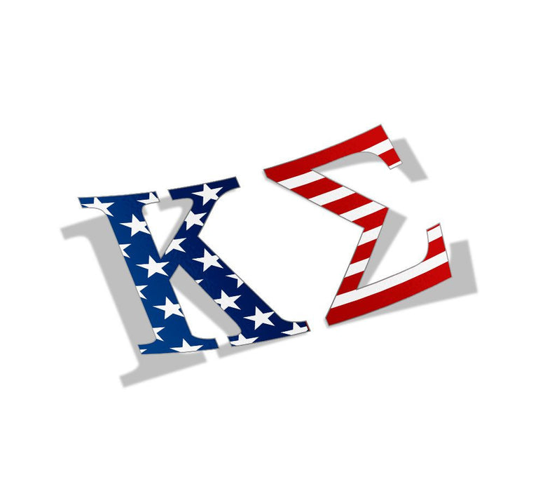 Kappa Sigma American Flag Greek Letter Sticker 2.5" Tall Kappa Sigma American Flag Greek Letter Sticker - 2.5