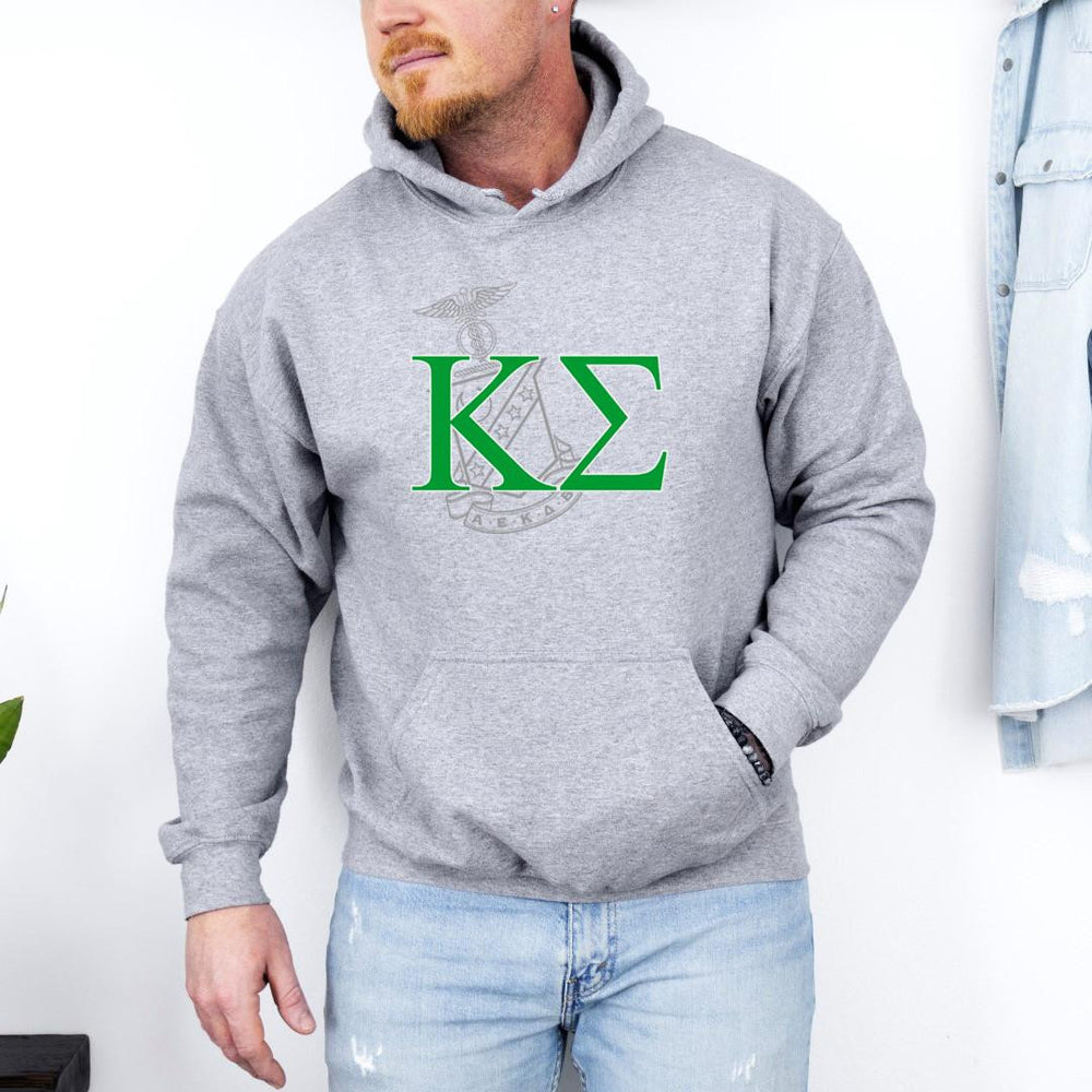 Printify Kappa Sigma Crest World Famous Hooded Sweatshirt Kappa Sigma Crest World Famous Hooded Sweatshirt