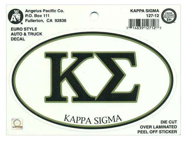 Kappa Sigma Euro Decal Oval Sticker Kappa Sigma Euro Decal Oval Sticker