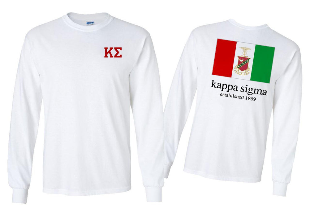 Greekgear Kappa Sigma Flag Long Sleeve T Shirt Kappa Sigma Flag Long Sleeve T-Shirt