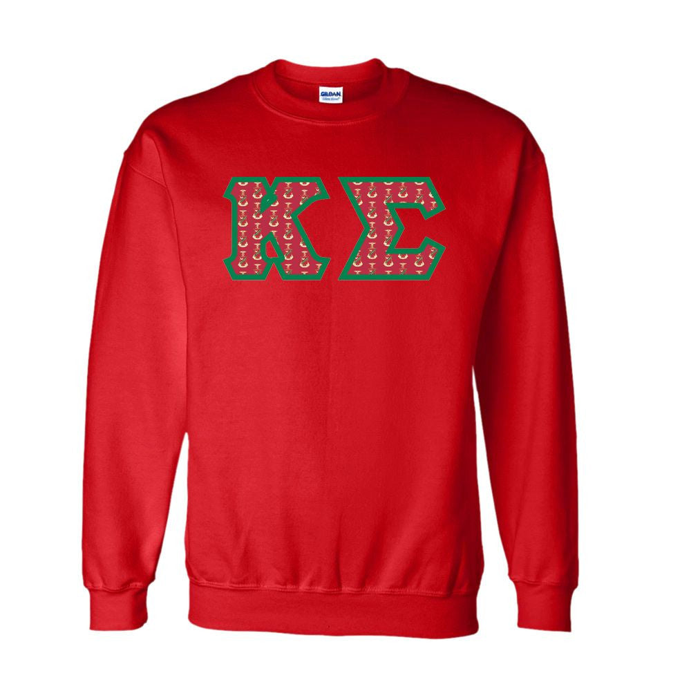Kappa Sigma Fraternity Crest Shield Twill Letter Crewneck Sweatshirt Kappa Sigma Fraternity Crest - Shield Twill Letter Crewneck Sweatshirt