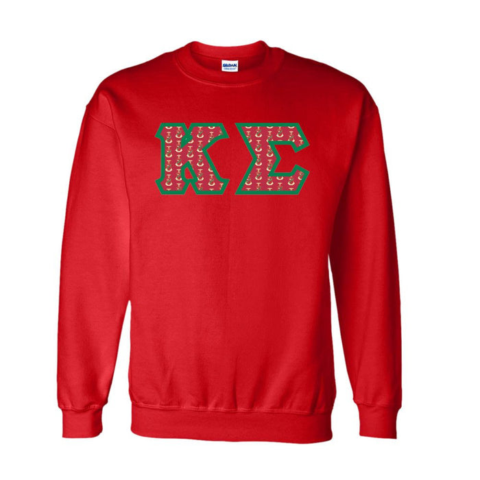 Kappa Sigma Fraternity Crest Shield Twill Letter Crewneck Sweatshirt Kappa Sigma Fraternity Crest - Shield Twill Letter Crewneck Sweatshirt