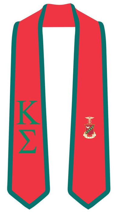 Discount Kappa Sigma Greek 2 Tone Lettered Graduation Sash Stole DISCOUNT-Kappa Sigma Greek 2 Tone Lettered Graduation Sash Stole