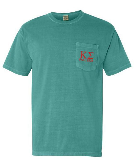 Kappa Sigma Greek Letter Comfort Colors Pocket Tee Kappa Sigma Greek Letter Comfort Colors Pocket Tee