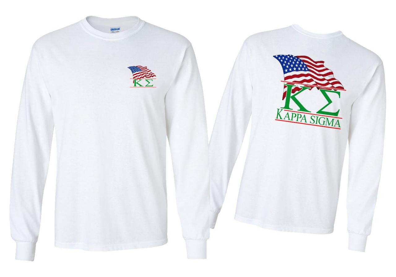 Greekgear Kappa Sigma Patriot Long Sleeve T Shirts Kappa Sigma Patriot Long Sleeve T-Shirts