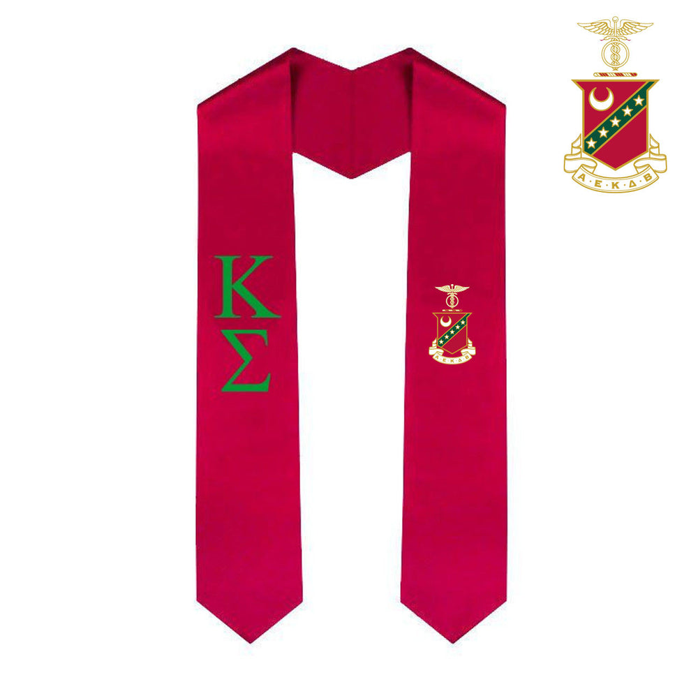 Kappa Sigma Greek Lettered Graduation Sash Stole With Crest Kappa Sigma Greek Lettered Graduation Sash Stole With Crest