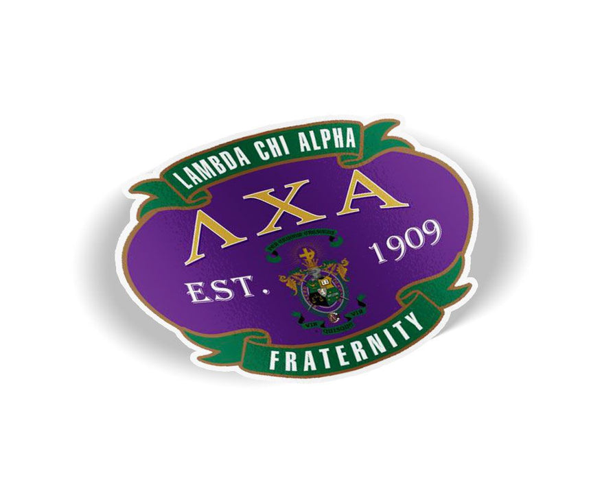 Lambda Chi Alpha Banner Crest Shield Decal Lambda Chi Alpha Banner Crest - Shield Decal