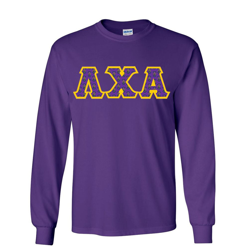 Lambda Chi Alpha Fraternity Crest Shield Twill Letter Longsleeve Tee Lambda Chi Alpha Fraternity Crest - Shield Twill Letter Longsleeve Tee