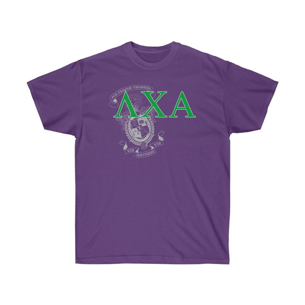 Printify Lambda Chi Alpha Greek Crest Cotton Tee Lambda Chi Alpha Greek Crest Cotton Tee