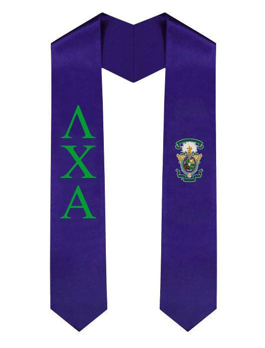 Lambda Chi Alpha Greek Lettered Graduation Sash Stole With Crest Lambda Chi Alpha Greek Lettered Graduation Sash Stole With Crest
