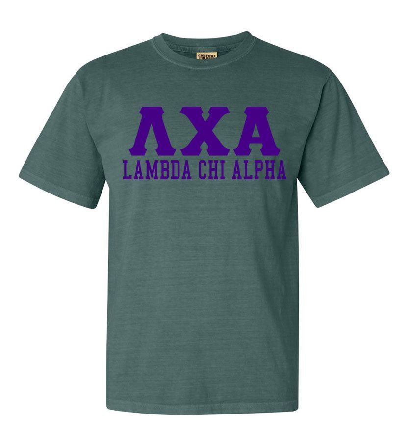 Lambda Chi Alpha Greek Custom Comfort Colors Heavyweight T Shirt Lambda Chi Alpha Greek Custom Comfort Colors Heavyweight T-Shirt